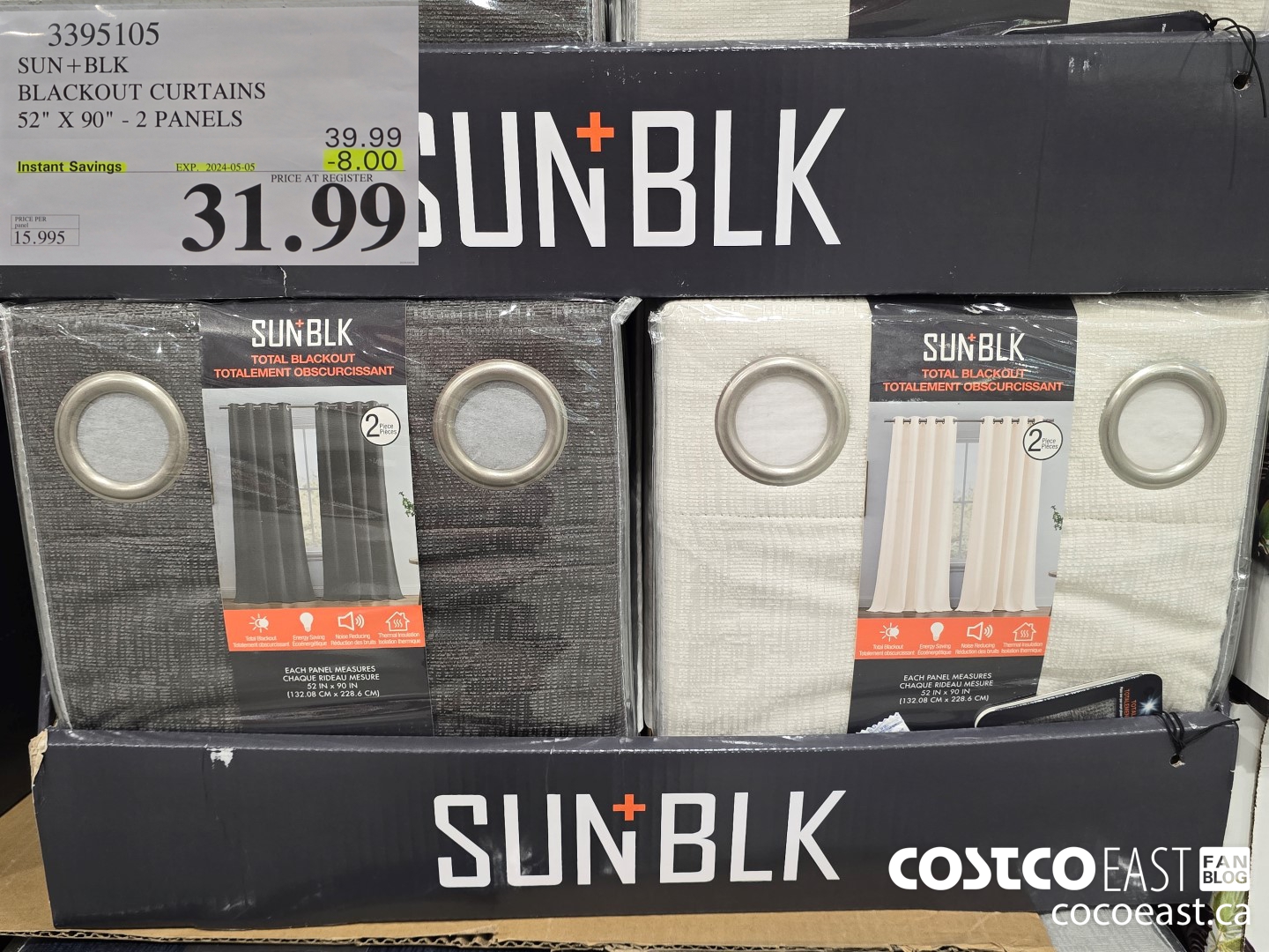 3395105 SUN+BLK BLACKOUT CURTAINS 52