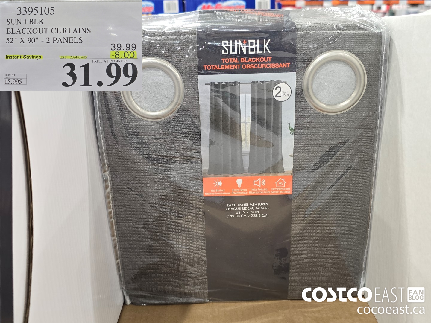 3395105 SUN+BLK BLACKOUT CURTAINS 52