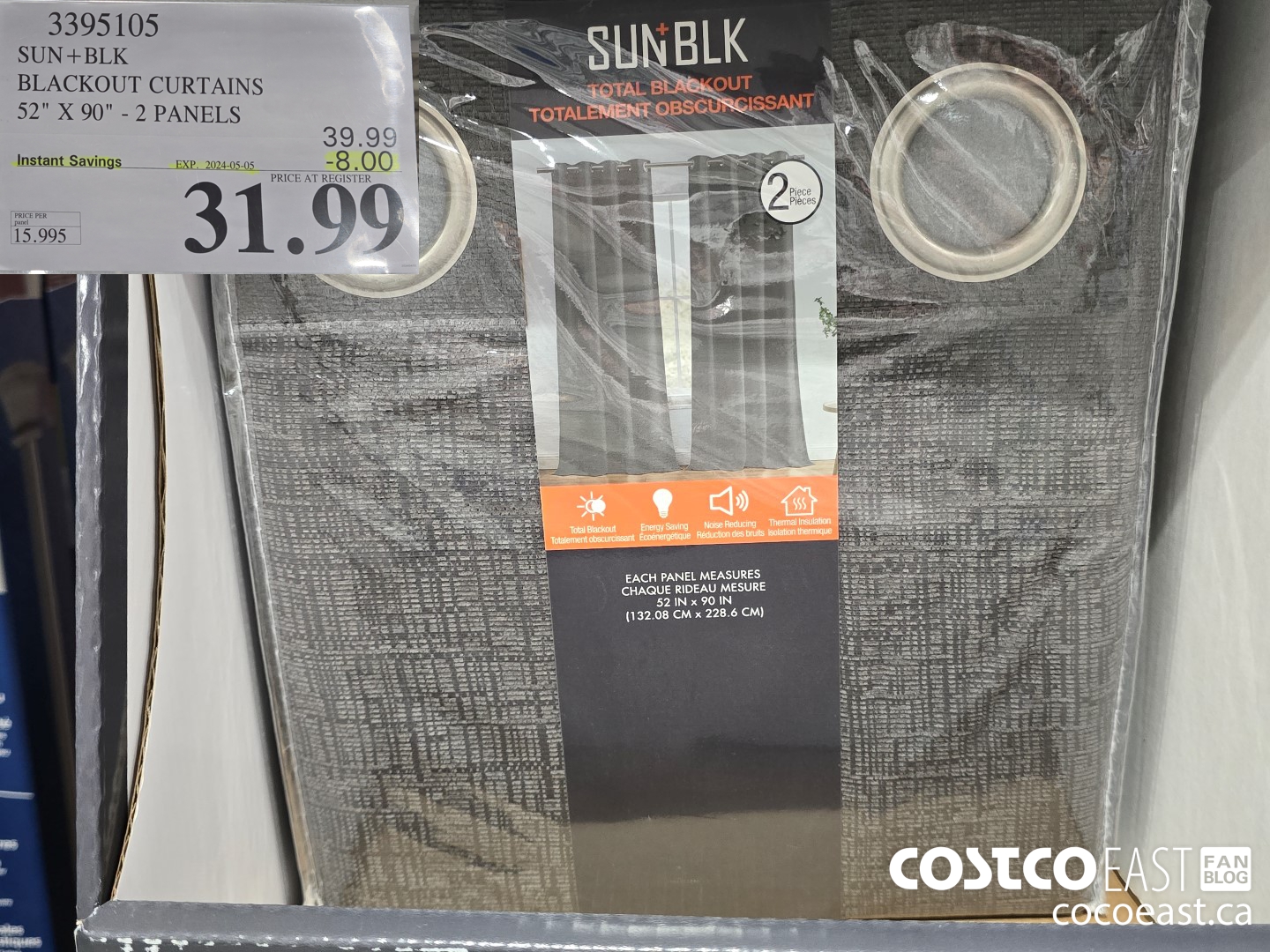 3395105 SUN+BLK BLACKOUT CURTAINS 52