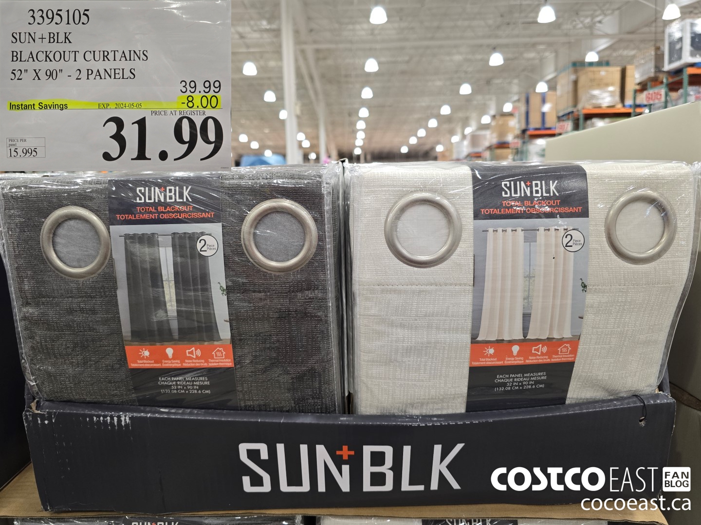 3395105 SUN+BLK BLACKOUT CURTAINS 52