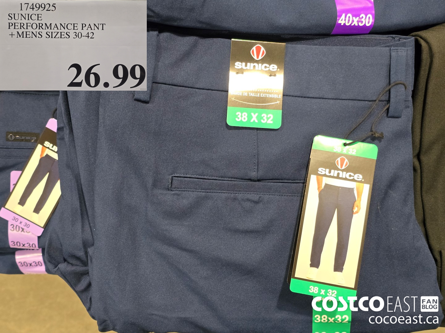 1749925 SUNICE PERFORMANCE PANT + MENS SIZES 30-42 $26.99