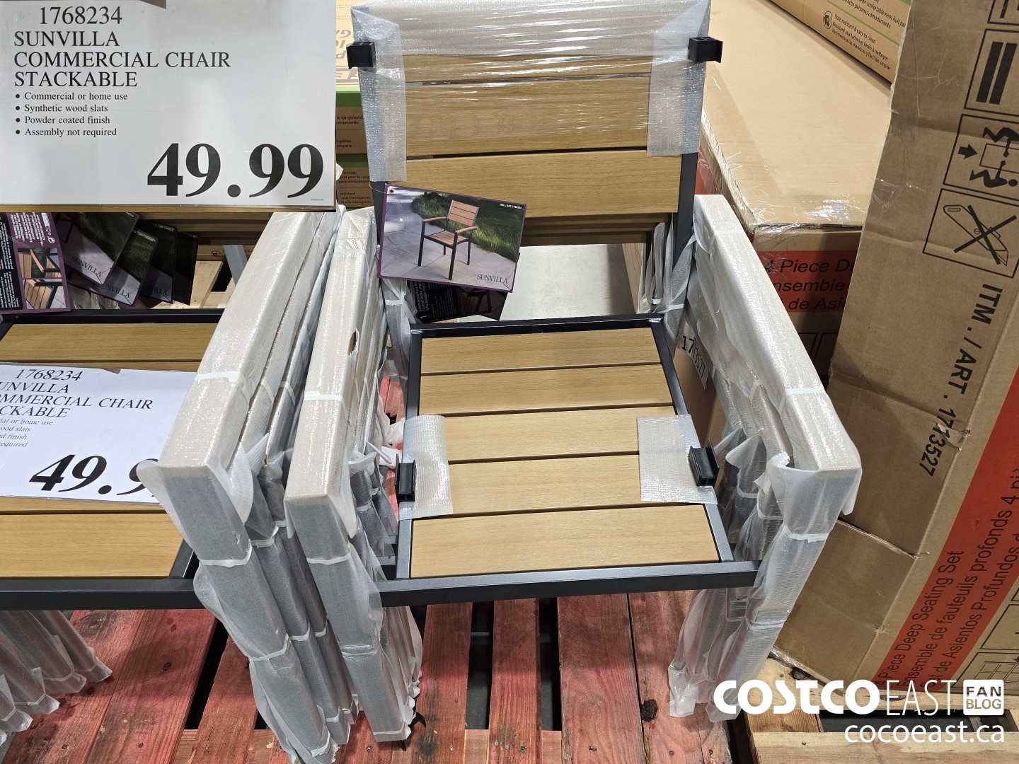 1768234 SUNVILLA COMMERCIAL CHAIR STACKABLE $49.99