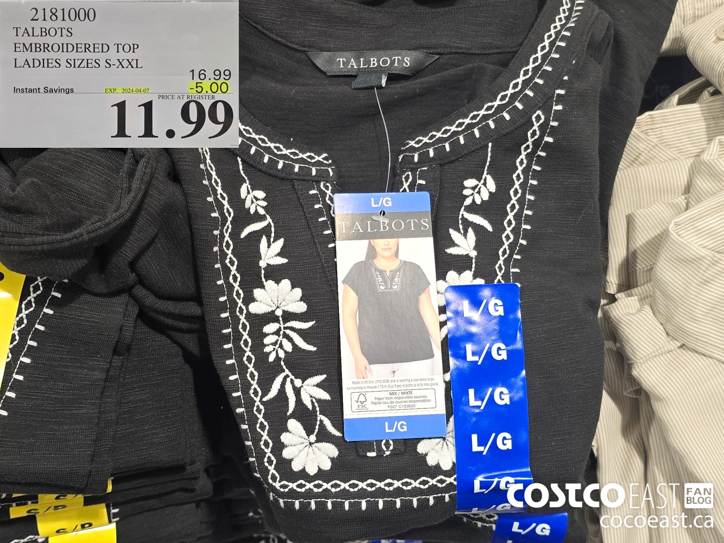 2181000 TALBOTS EMBROIDERED TOP LADIES SIZES S-XXL ($5.00 INSTANT SAVINGS EXPIRES ON 2024-04-07) $11.99