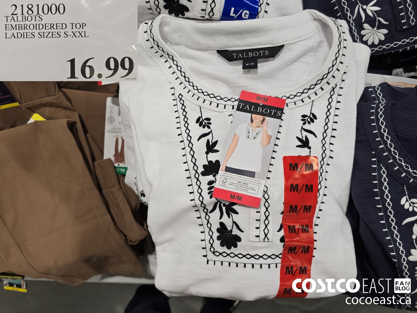 2181000 TALBOTS EMBROIDERED TOP LADIES SIZES S-XXL $16.99
