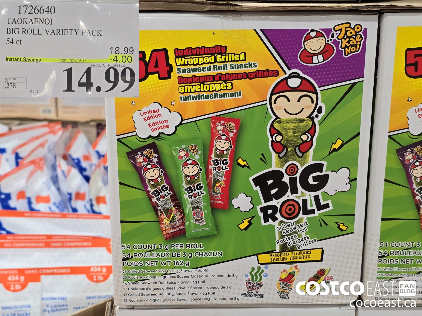1726640 TAOKAENOI BIG ROLL VARITETY PACK 54 ct ($4.00 INSTANT SAVINGS EXPIRES ON 2024-05-12) $14.99