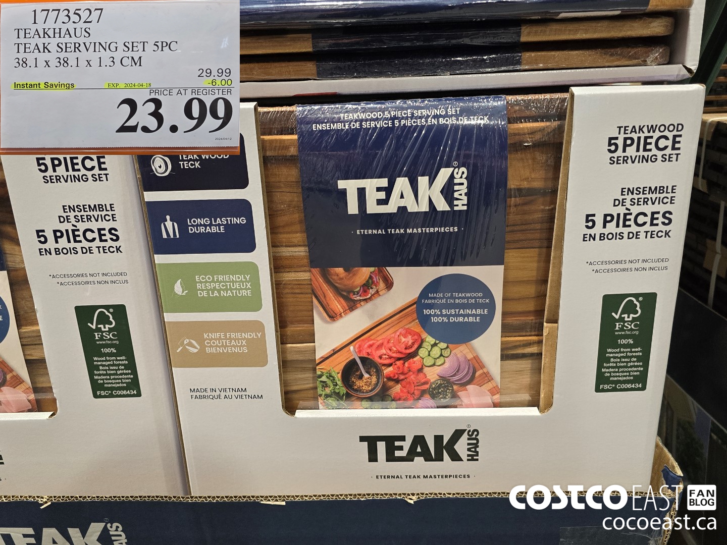 1773527 TEAKHAUS TEAK SERVING SET 5PC 38.1