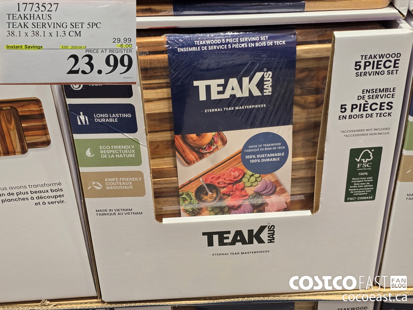 1773527 TEAKHAUS TEAK SERVING SET 5PC 38.1