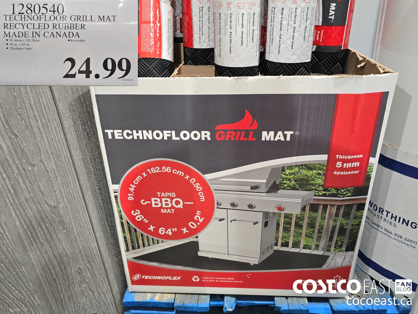 1280540 TECHNOFLOOR GRILL MAT RECYCLED RUBBER MADE IN CANADA $24.99