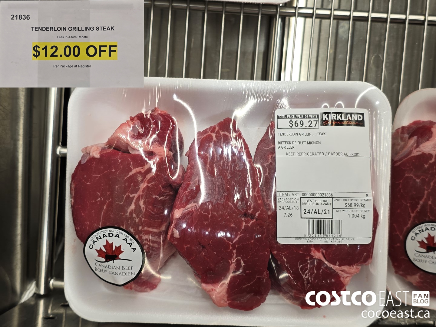 21836 TENDERLOIN GRILLING STEAK ($12.00 INSTANT SAVINGS)