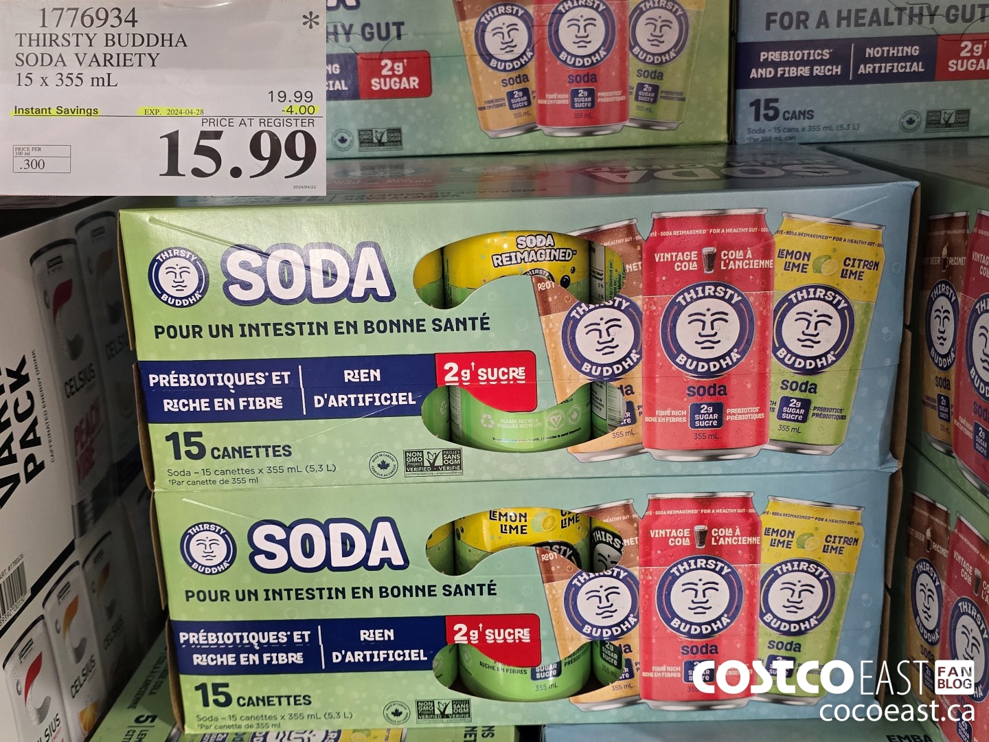 1776934 THIRSTY BUDDHA SODA VARIETY 15 x 353 ML ($4.00 INSTANT SAVINGS EXPIRES ON 2024-04-28) $15.99