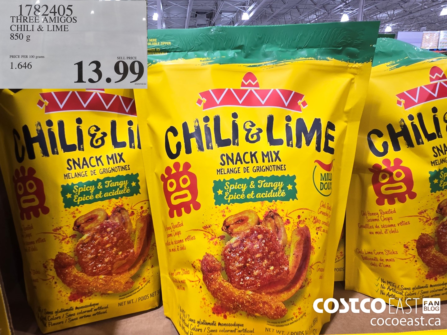 1782405 THREE AMIGOS CHILI & LIME 850 g $13.99