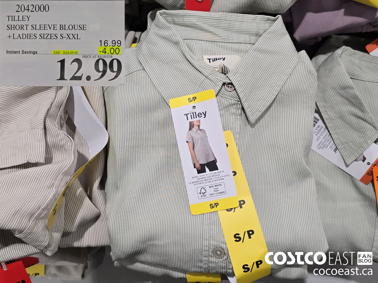 2042000 TILLEY SHORT SLEEVE BLOUSE +LADIES SIZES S-XXL ($4.00 INSTANT SAVINGS EXPIRES ON 2024-05-05) $12.99