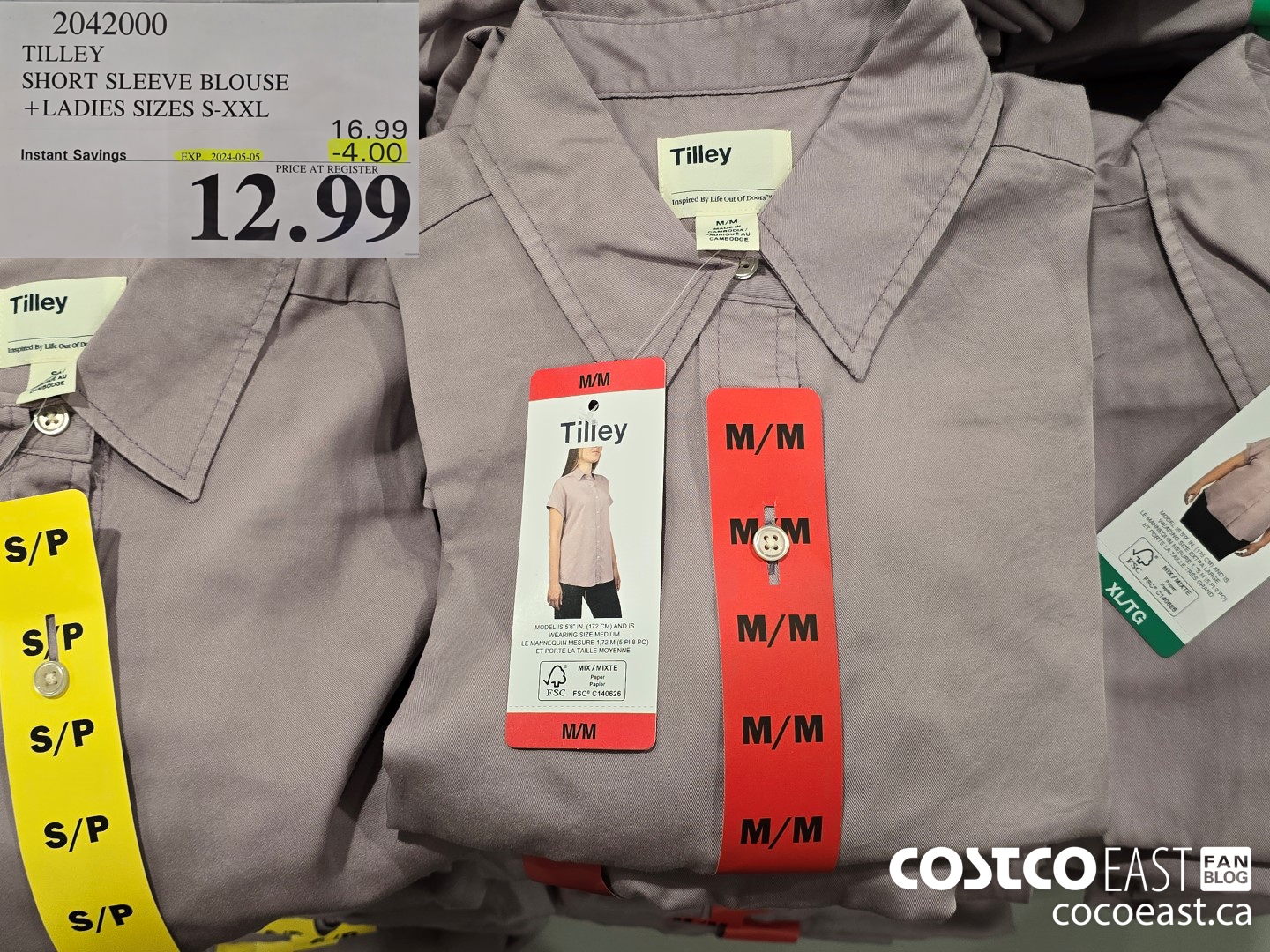 2042000 TILLEY SHORT SLEEVE BLOUSE +LADIES SIZES S-XXL ($4.00 INSTANT SAVINGS EXPIRES ON 2024-05-05) $12.99