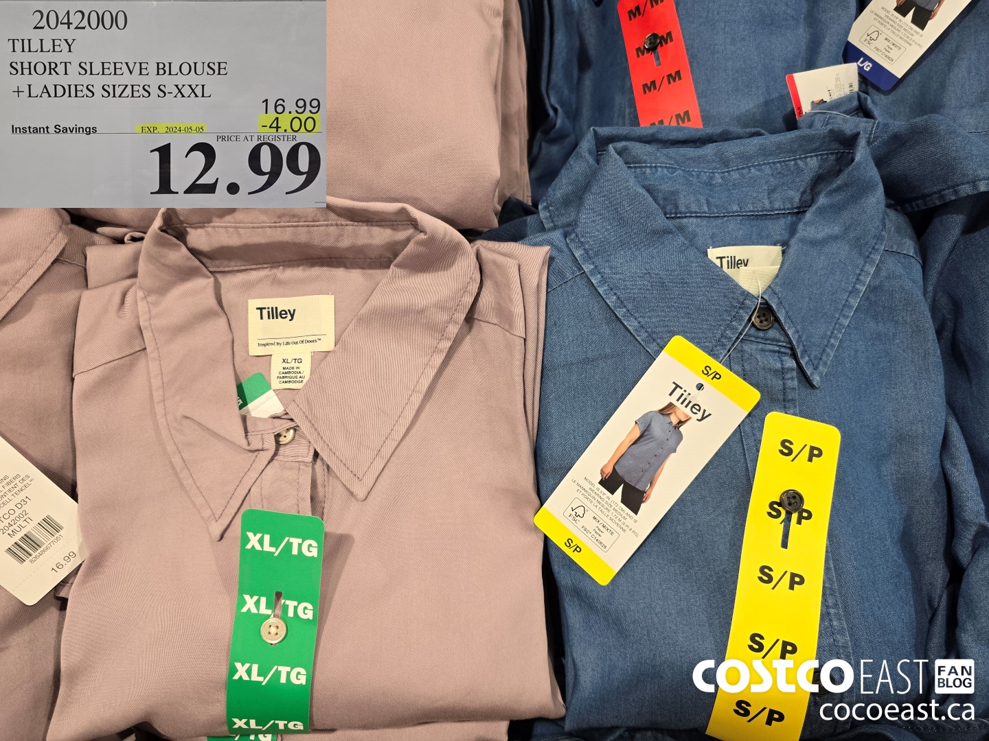 2042000 TILLEY SHORT SLEEVE BLOUSE +LADIES SIZES S-XXL ($4.00 INSTANT SAVINGS EXPIRES ON 2024-05-05) $12.99