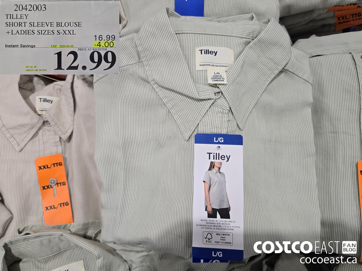 2042003 TILLEY SHORT SLEEVE BLOUSE +LADIES SIZES S-XXL ($4.00 INSTANT SAVINGS EXPIRES ON 2024-05-05) $12.99