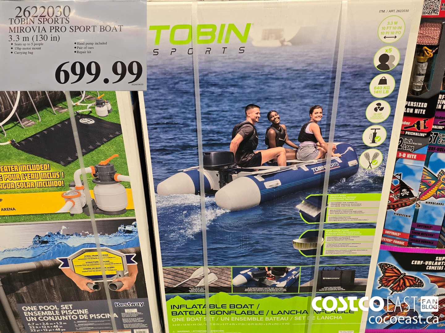 2622030 TOBIN SPORTS MIROVIA PRO SPORT BOAT 3.3m (130 in) $699.99