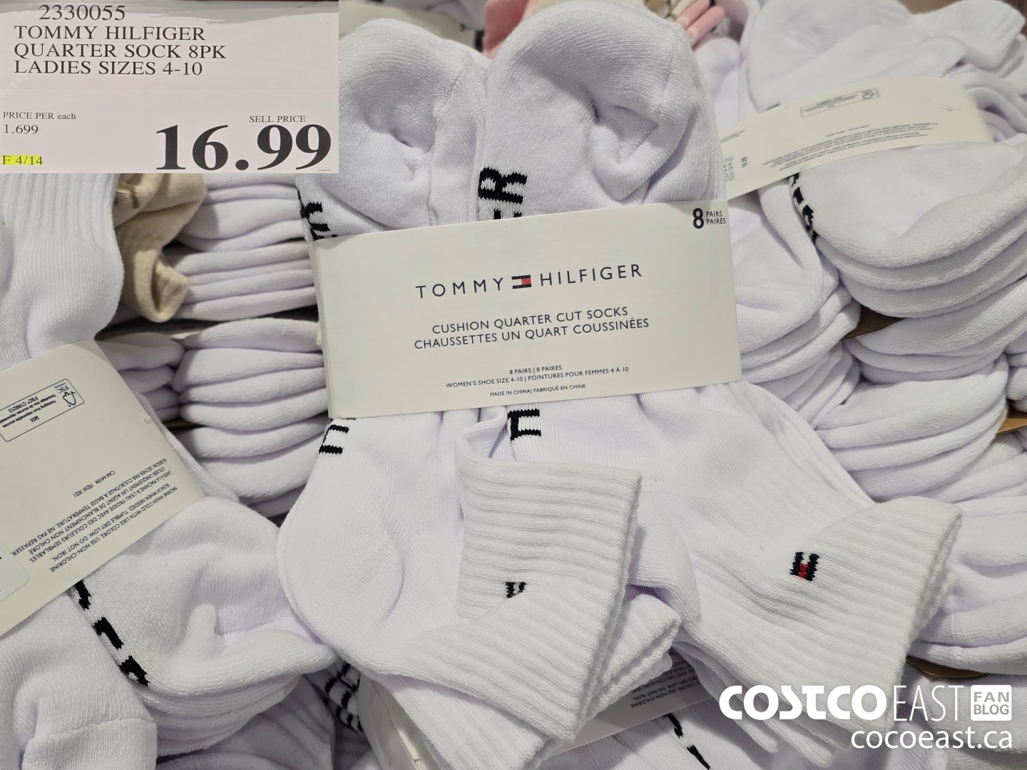 2330055 TOMMY HILFIGER QUARTER SOCK 8PK LADIES SIZES 4-10 $16.99