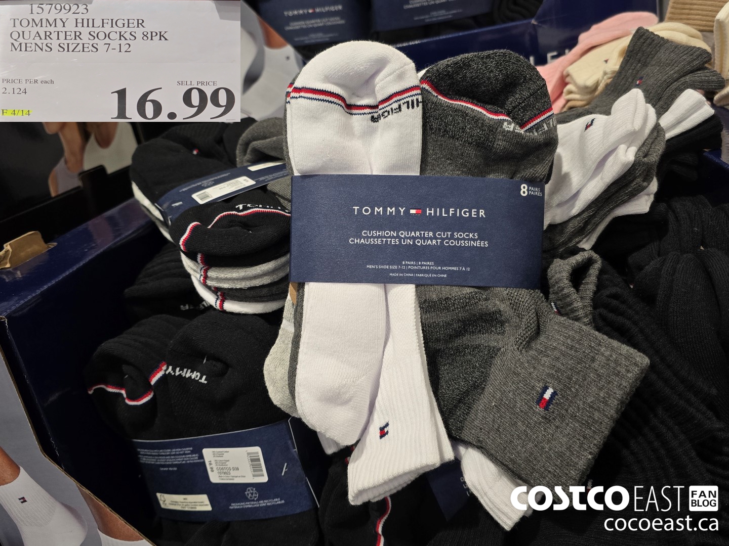 1579923 TOMMY HILFIGER QUARTER SOCK 8PK MENS SIZES 7-12 $16.99