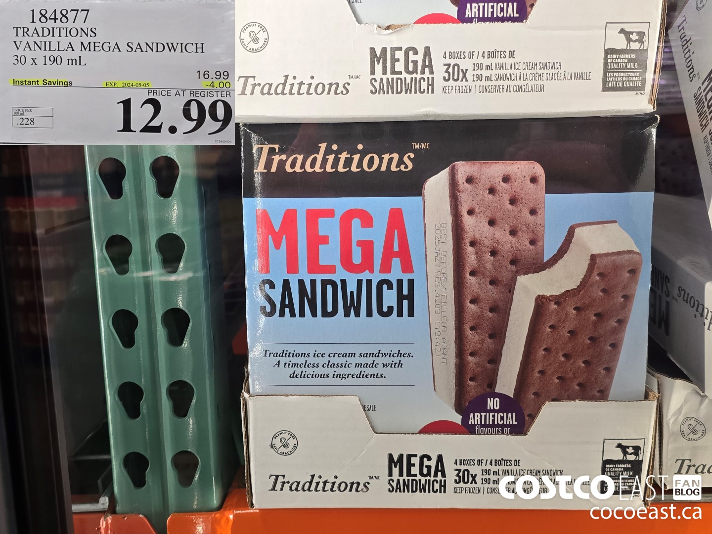 184877 TRADITIONS VANILLA MEGA SANDWICH 30 X 190 ML ($4.00 INSTANT SAVINGS EXPIRES ON 2024-05-05) $12.99