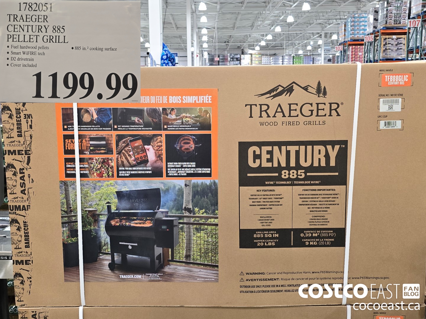 1782051 TRAEGER CENTURY 885 PELLET GRILL $1199.99