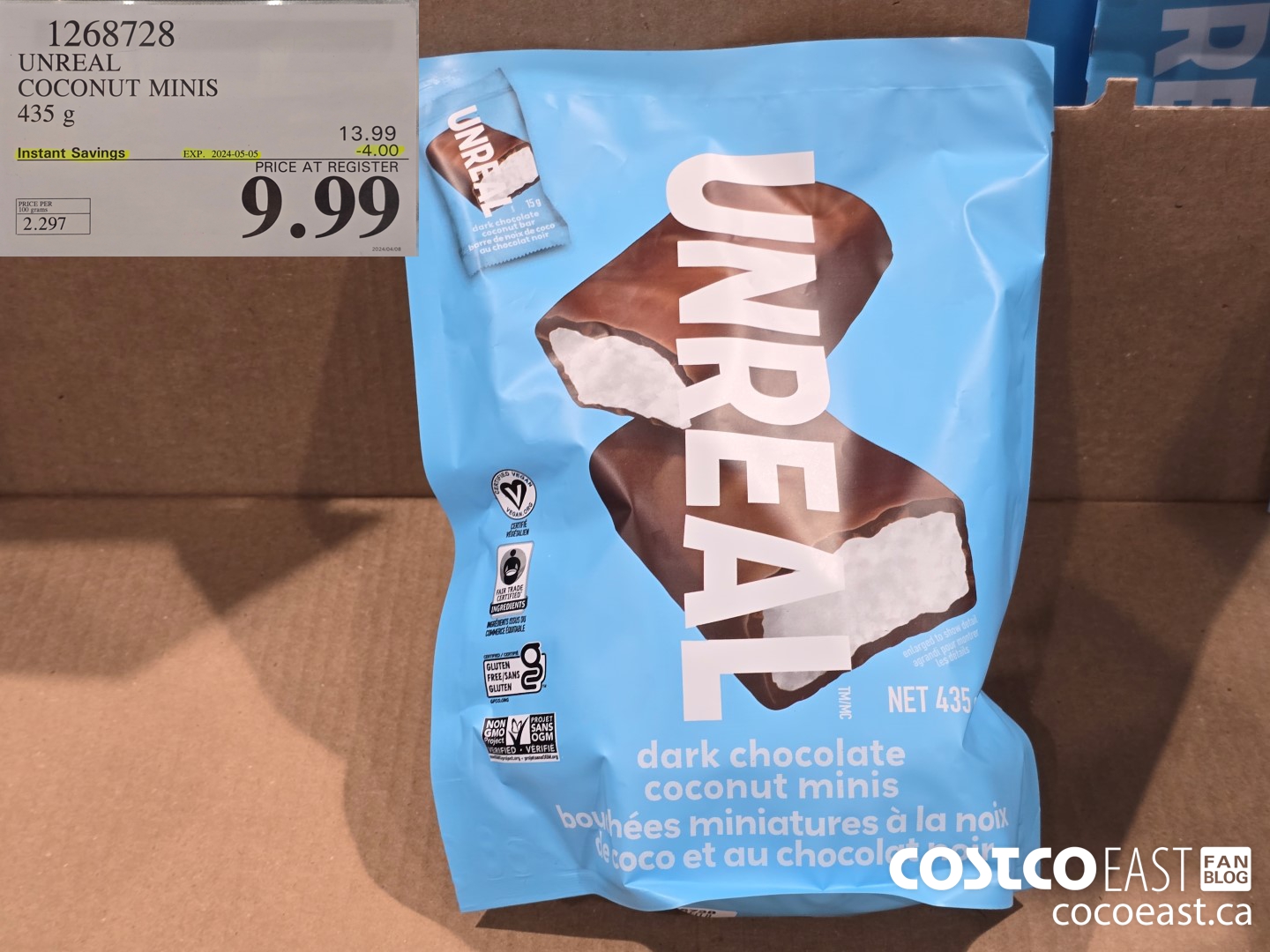 1268728 UNREAL COCONUT MINIS 435g ($4.00 INSTANT SAVINGS EXPIRES ON 2024-05-05) $9.99