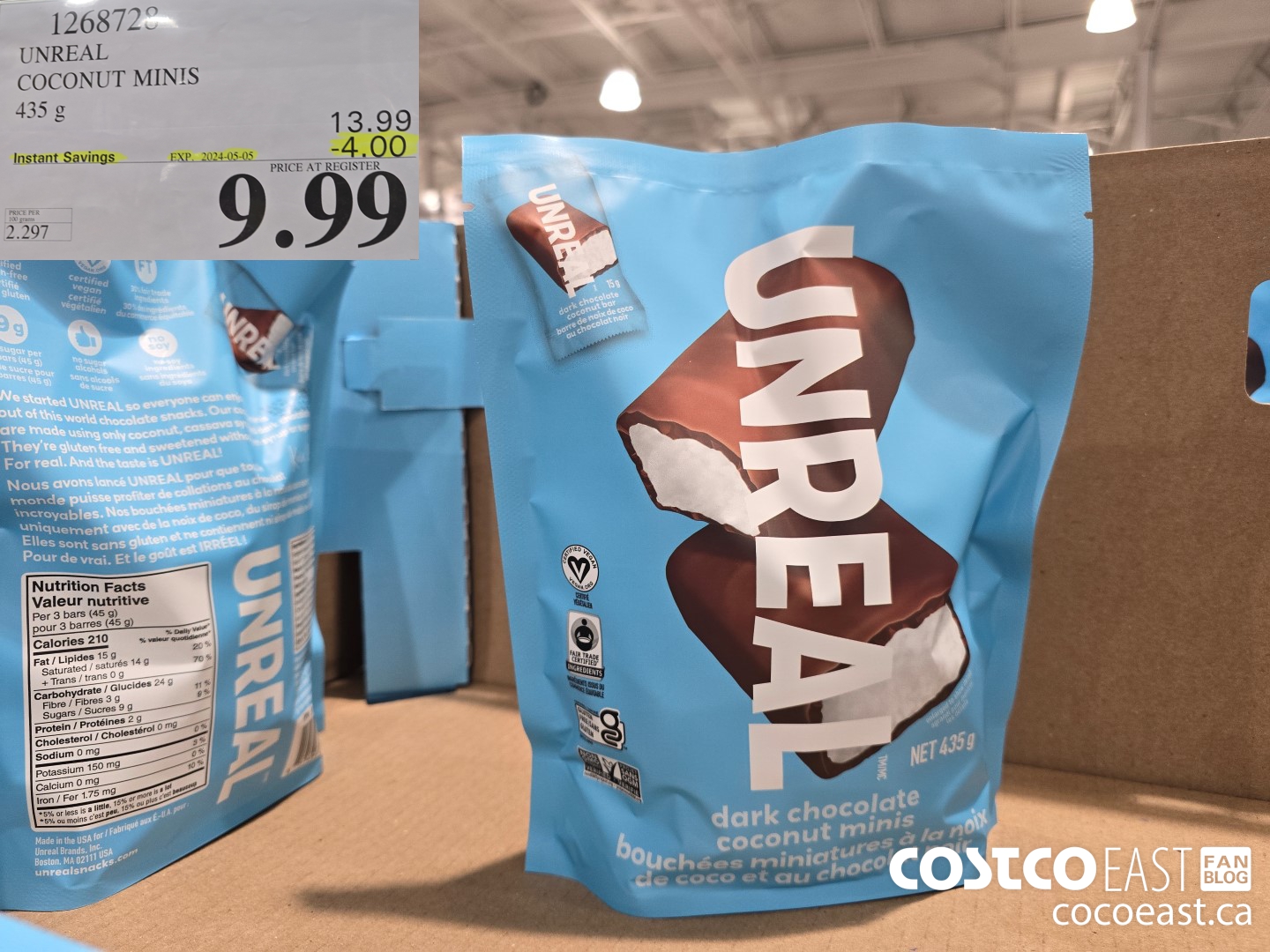 1268728 UNREAL COCONUT MINIS 435g ($4.00 INSTANT SAVINGS EXPIRES ON 2024-05-05) $9.99
