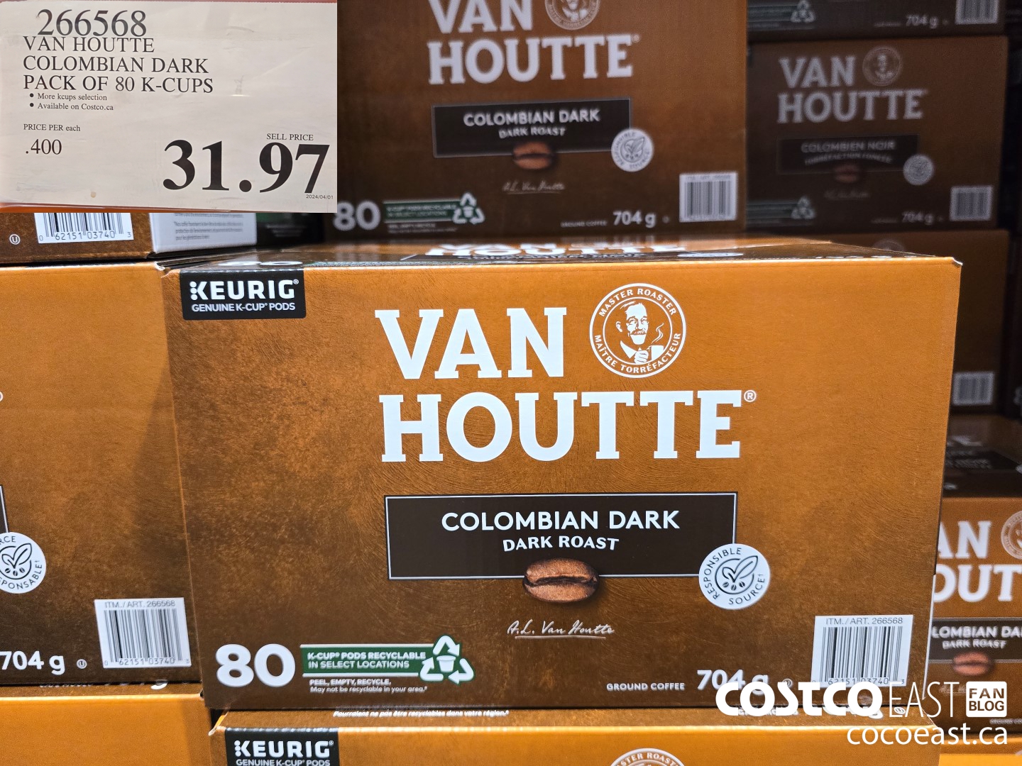 266568 VAN HOUTTE COLOMBIAN DARK PACK OF 80 K-CUPS $31.97