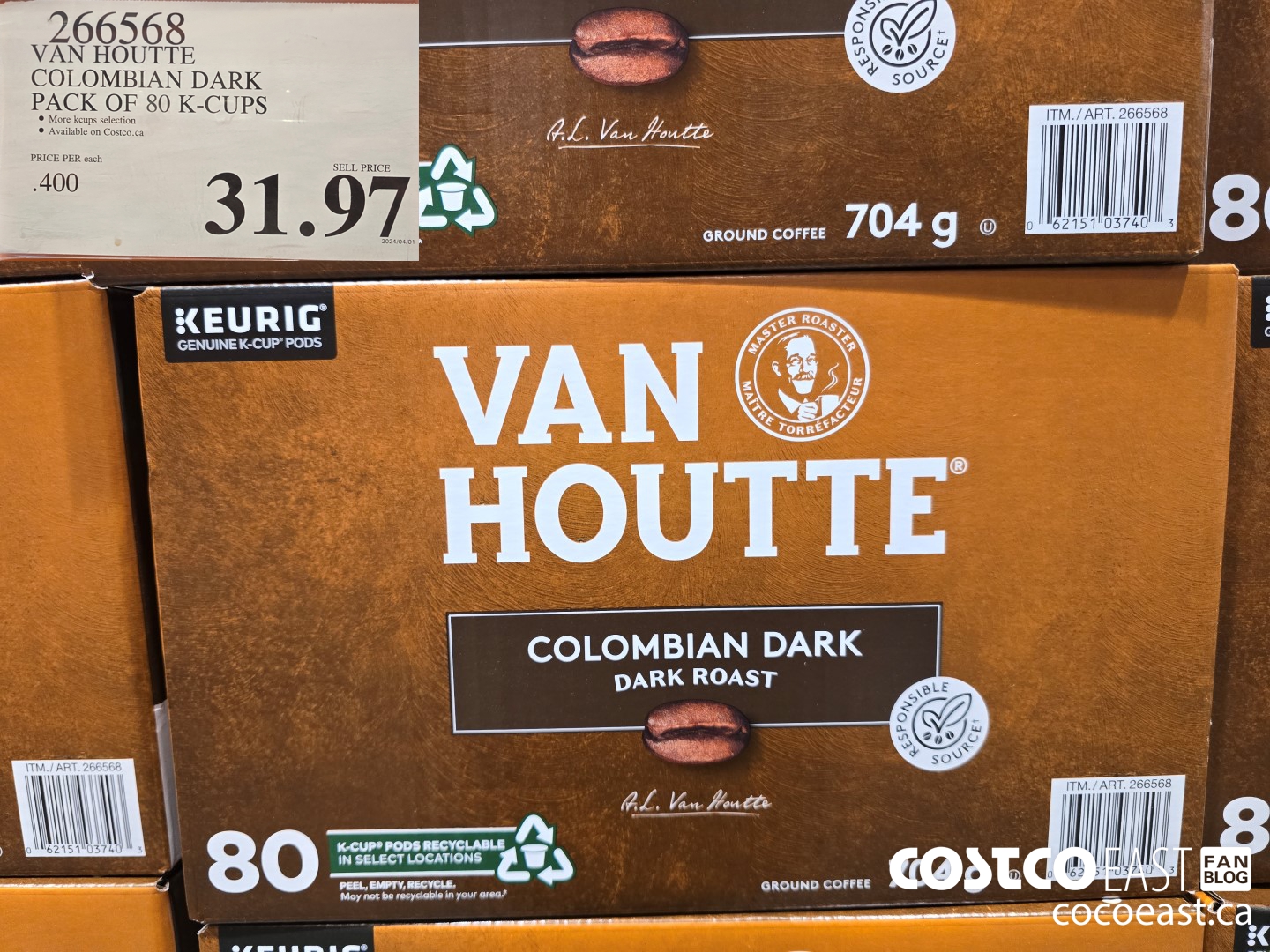 266568 VAN HOUTTE COLOMBIAN DARK PACK OF 80 K-CUPS $31.97