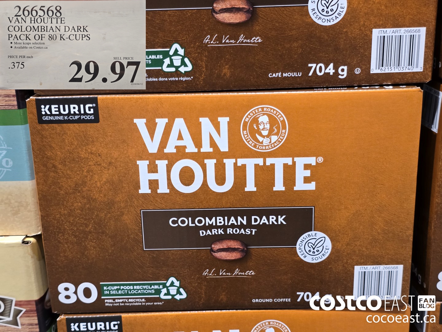 266568 VAN HOUTTE COLOMBIAN DARK PACK OF 80 K-CUPS $29.97