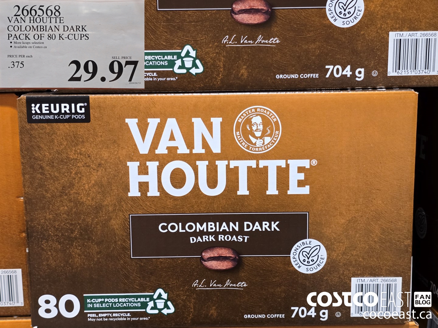 266568 VAN HOUTTE COLOMBIAN DARK PACK OF 80 K-CUPS $29.97