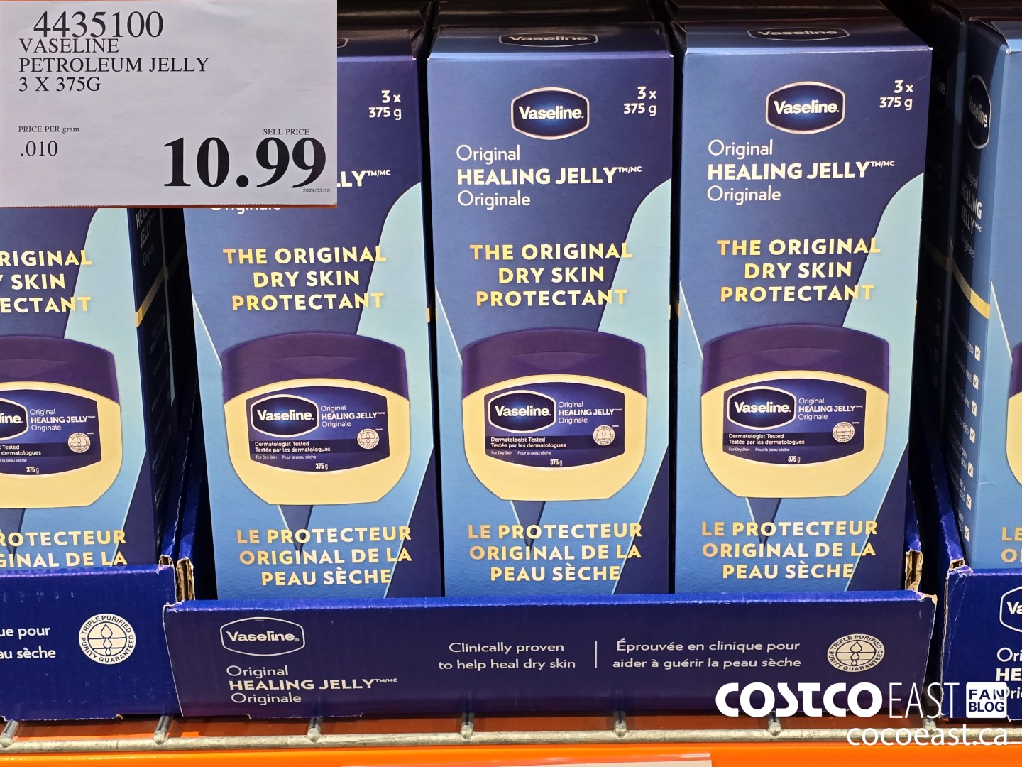 4435100 VASELINE PETROLEUM JELLY 3 X 375 G $10.99