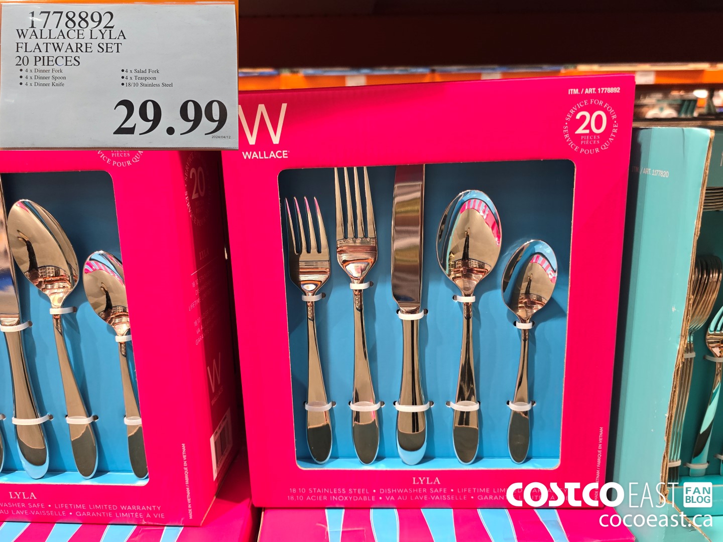 1778892 WALLACE LYLA FLATWARE SET 20 PIECES $29.99
