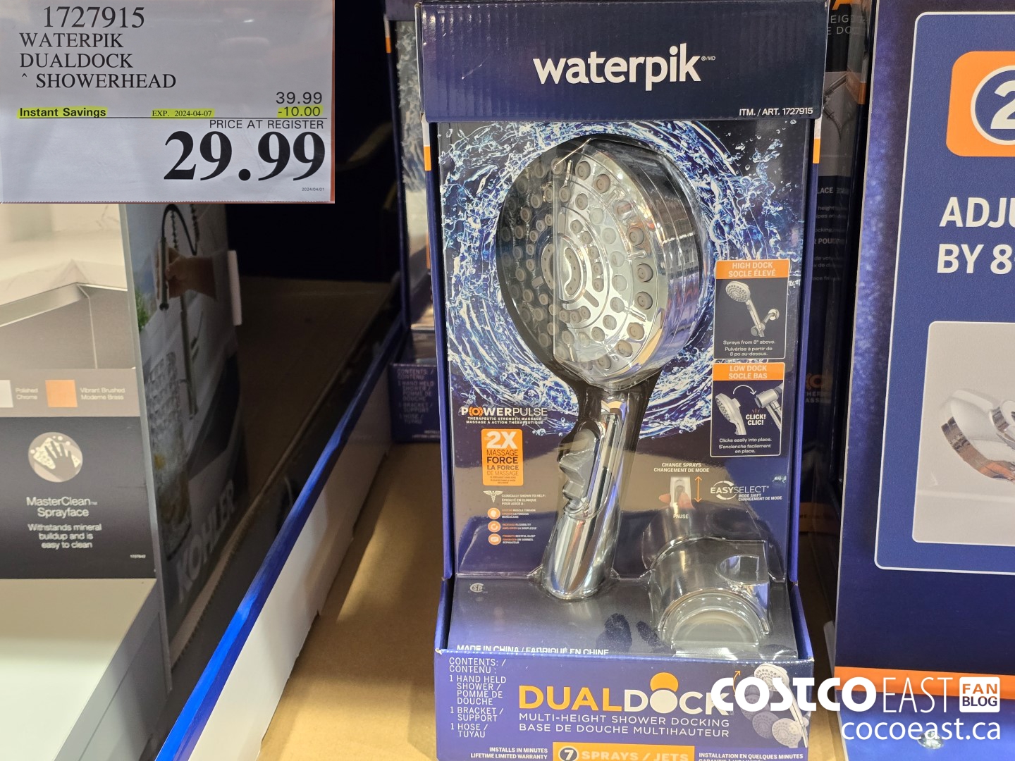 1727915 WATERPIK DUALDOCK SHOWERHEAD ($10.00 INSTANT SAVINGS EXPIRES ON 2024-04-07) $29.99