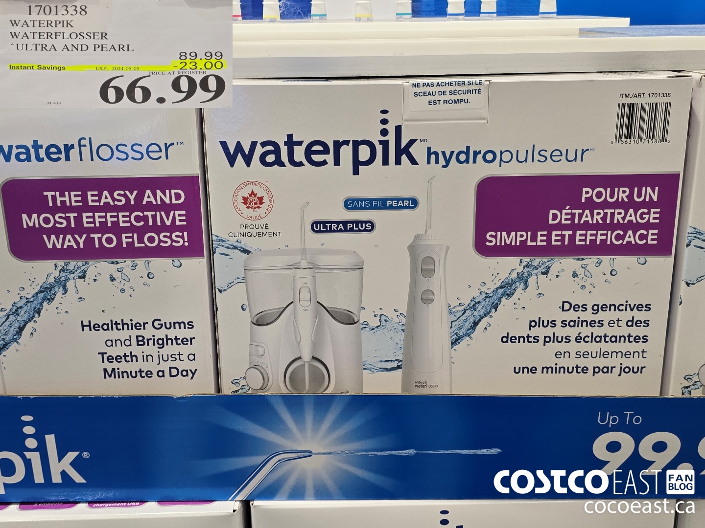 1701338 WATERPIK WATERFLOSSER ULTRA AND PEARL ($23.00 INSTANT SAVINGS EXPIRES ON 2024-05-05) $66.99