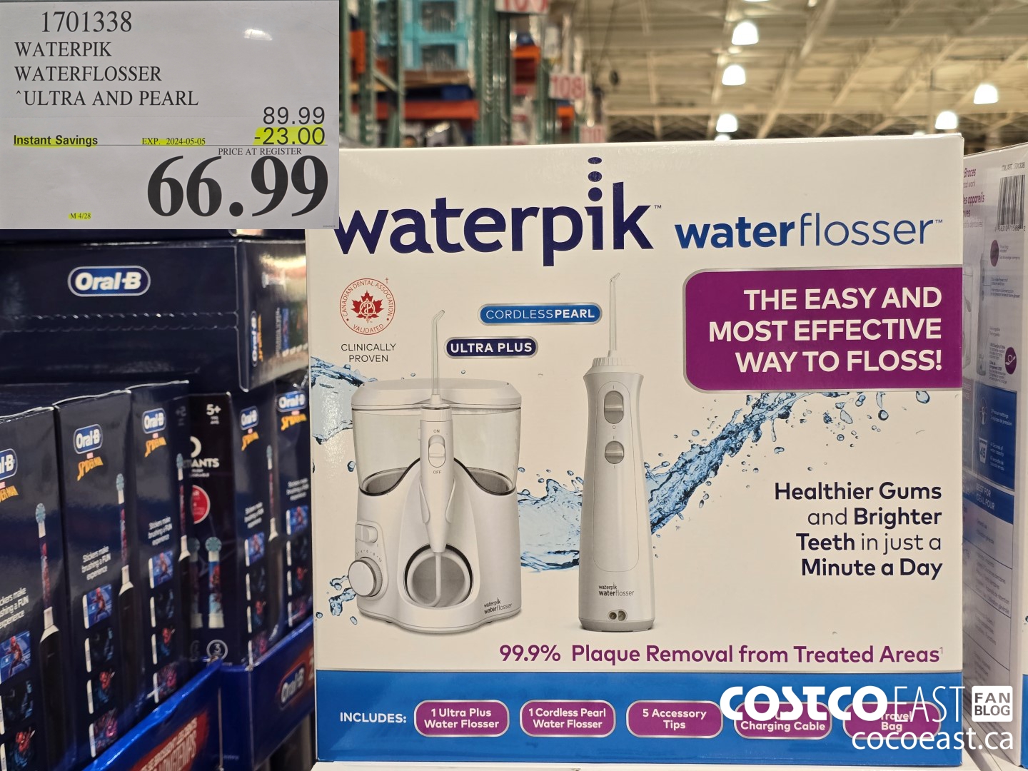 1701338 WATERPIK WATERFLOSSER ULTRA AND PEARL ($23.00 INSTANT SAVINGS EXPIRES ON 2024-05-05) $66.99