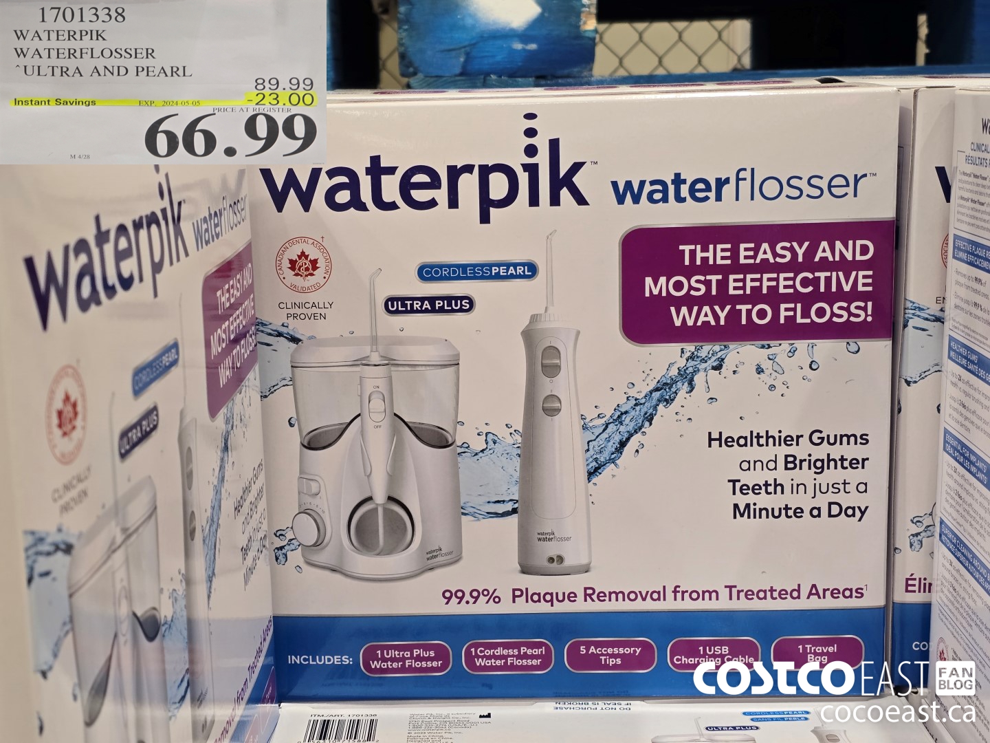 1701338 WATERPIK WATERFLOSSER ULTRA AND PEARL ($23.00 INSTANT SAVINGS EXPIRES ON 2024-05-05) $66.99