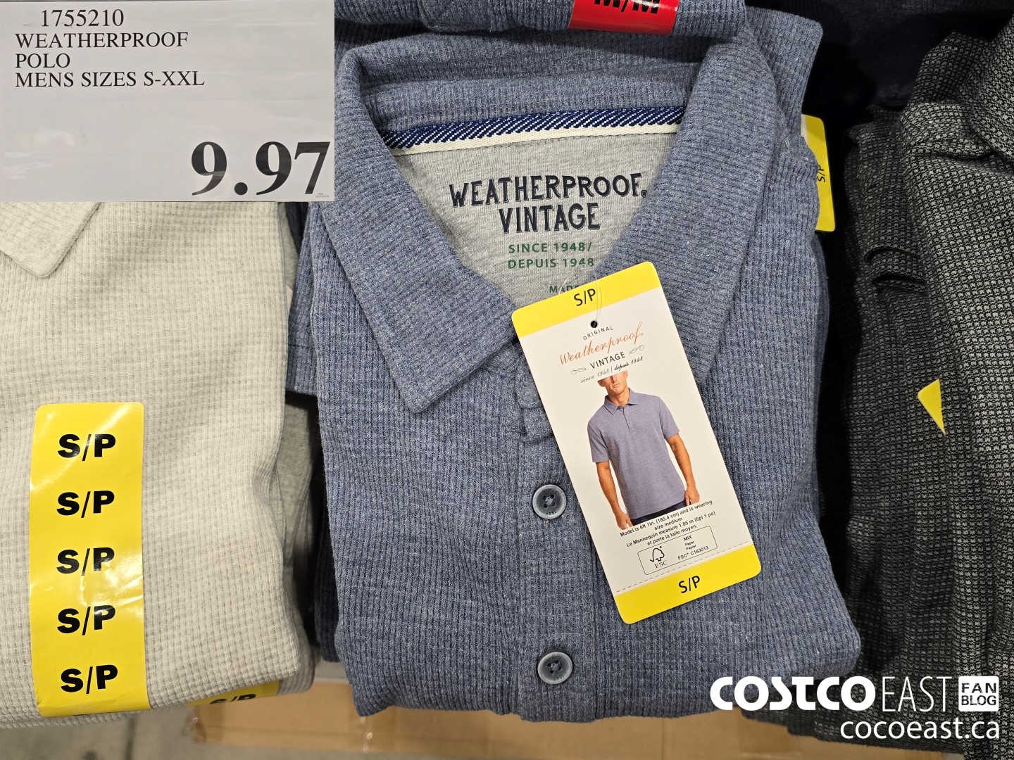 1755210 WEATHERPROOF POLO MENS SIZES S-XXL $9.97