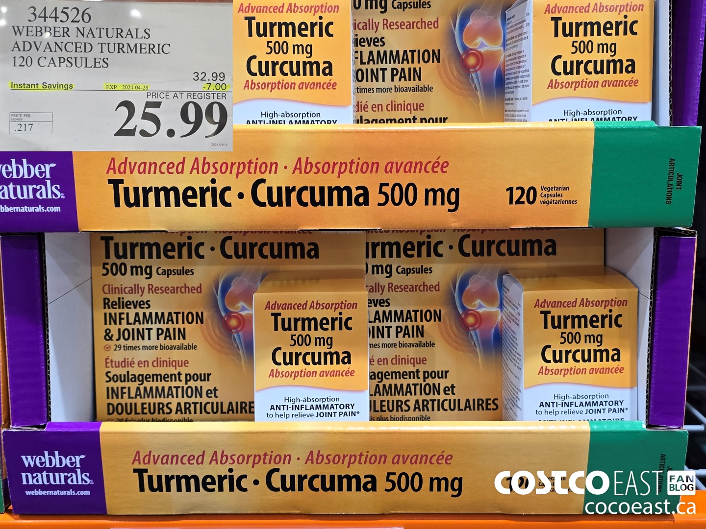 344526 WEBBER NATURALS ADVANCED TURMERIC 120 CAPSULES ($7.00 INSTANT SAVINGS EXPIRES ON 2024-04-28) $25.99