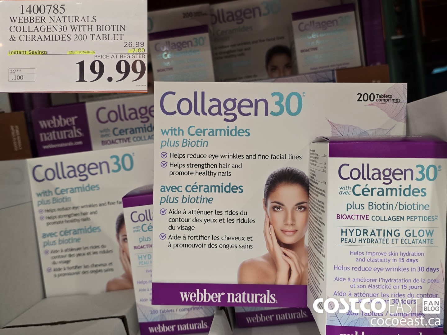 1400785 WEBBER NATURALS COLLAGEN30 WITH BIOTIN & CERAMIDES 200 TABLET ($7.00 INSTANT SAVINGS EXPIRES ON 2024-04-07) $19.99