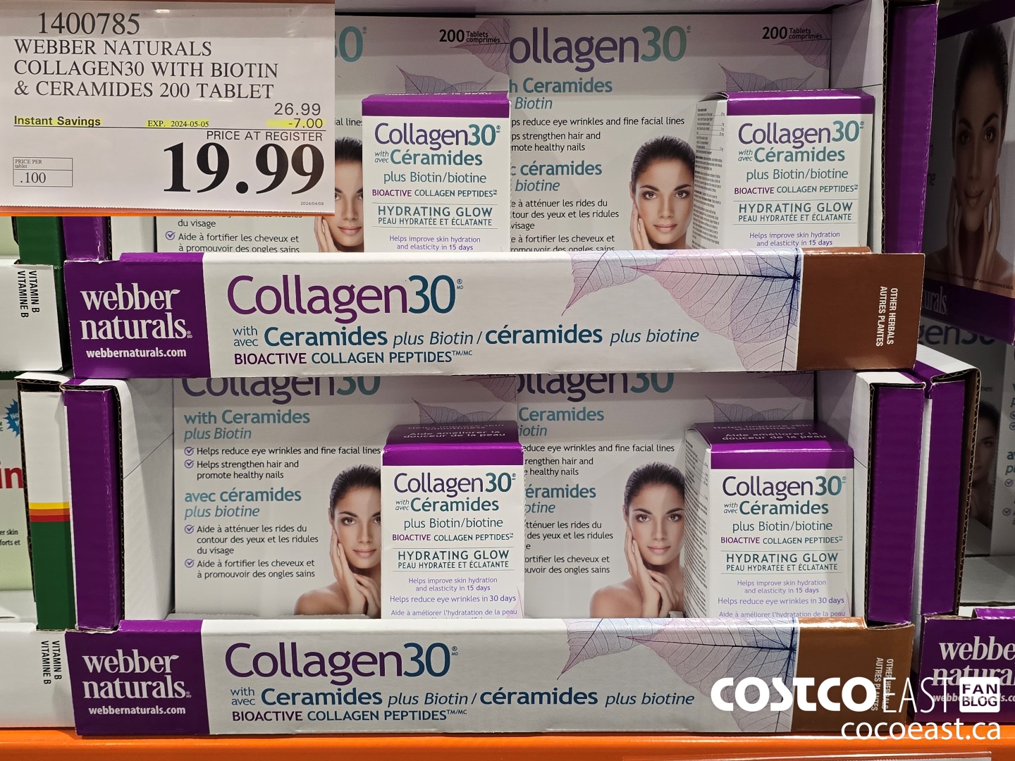 1400785 WEBBER NATURALS COLLAGEN30 WITH BIOTIN & CERAMIDES 200 TABLET ($7.00 INSTANT SAVINGS EXPIRES ON 2024-05-05) $19.99