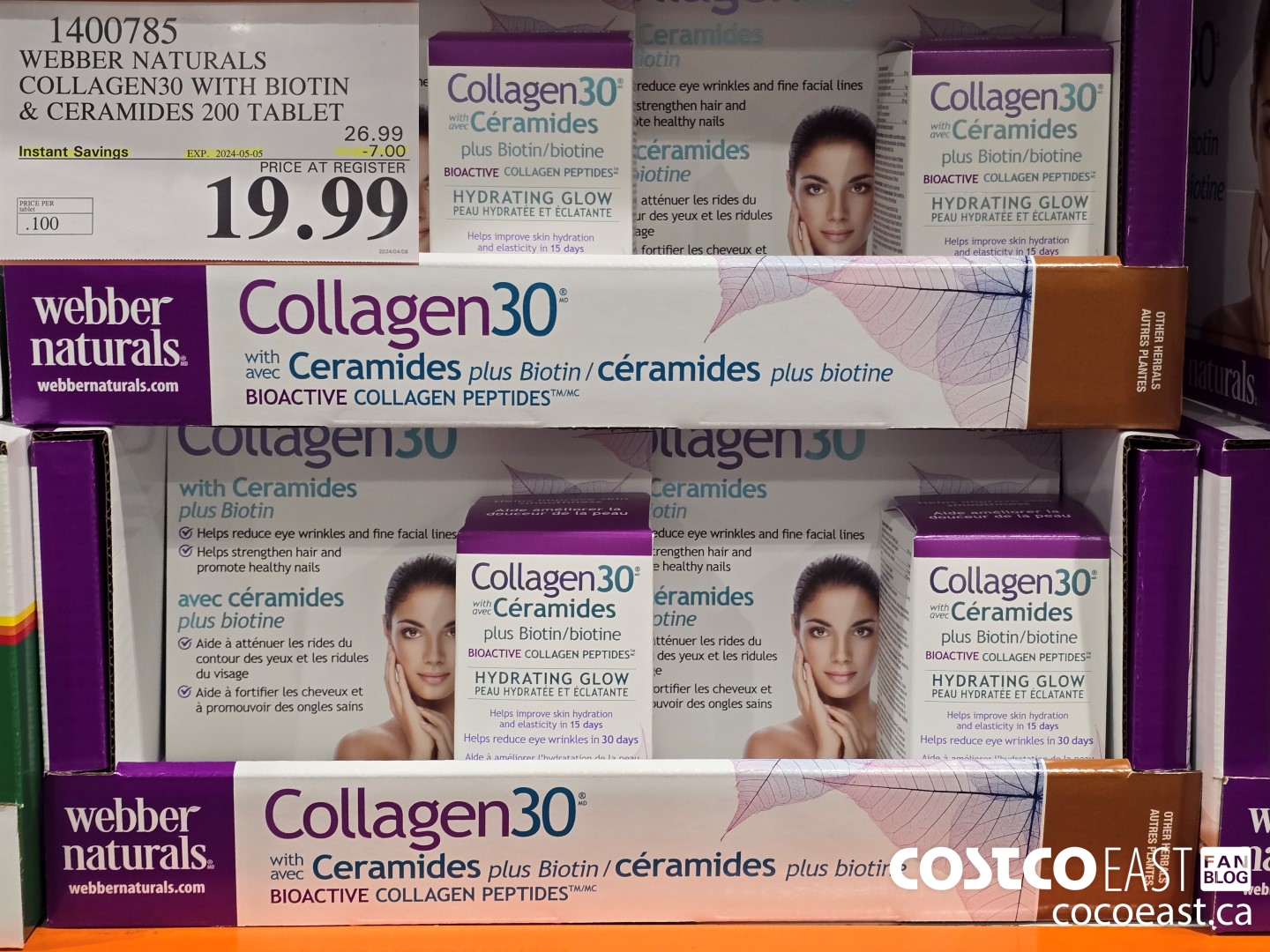 1400785 WEBBER NATURALS COLLAGEN30 WITH BIOTIN & CERAMIDES 200 TABLET ($7.00 INSTANT SAVINGS EXPIRES ON 2024-05-05) $19.99
