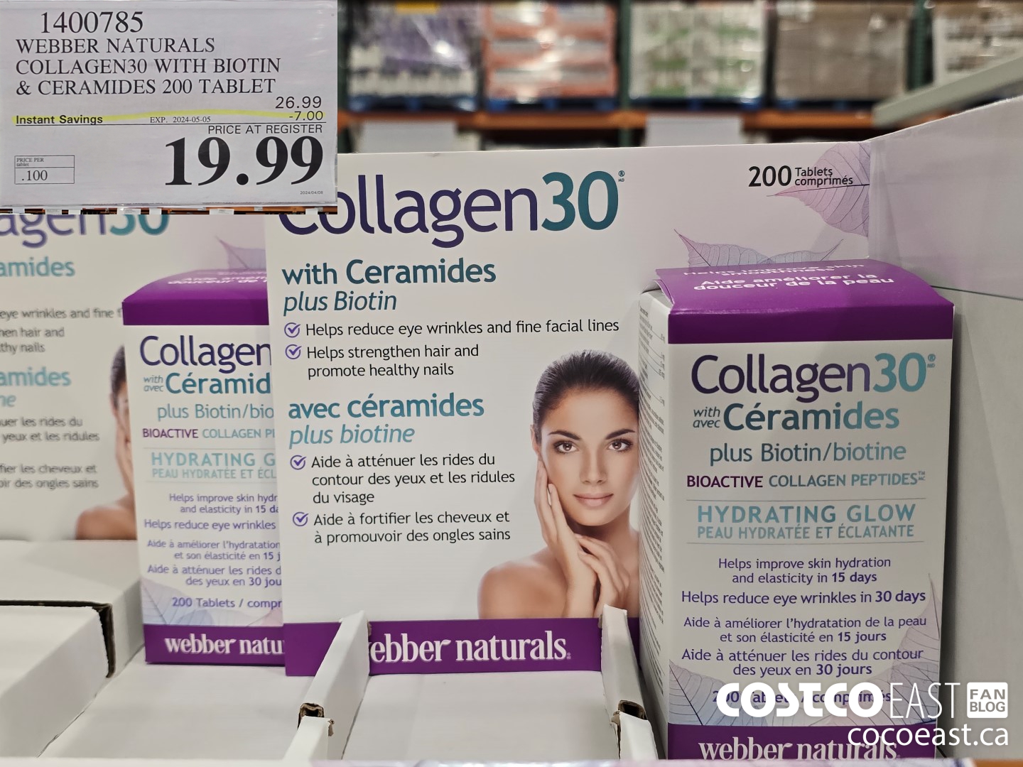1400785 WEBBER NATURALS COLLAGEN30 WITH BIOTIN & CERAMIDES 200 TABLET ($7.00 INSTANT SAVINGS EXPIRES ON 2024-05-05) $19.99