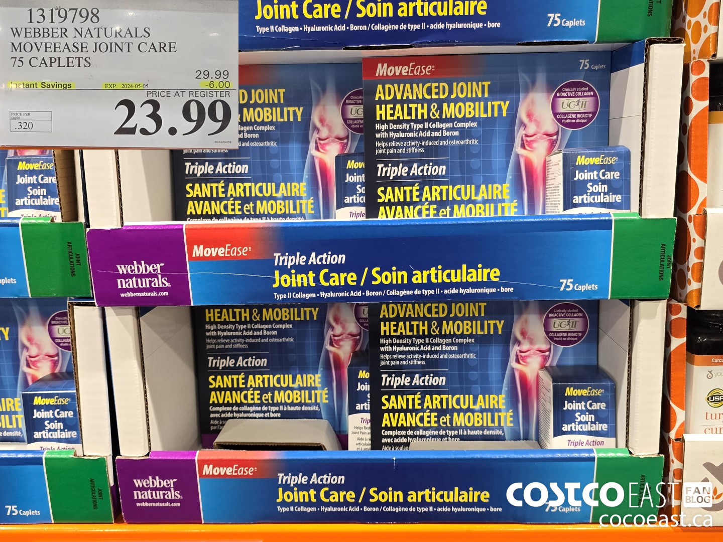 1319798 WEBBER NATURALS MOVEEASE JOINT CARE 75 CAPLETS ($6.00 INSTANT SAVINGS EXPIRES ON 2024-05-05) $23.99