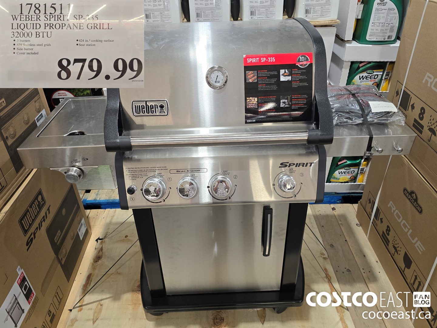 1781511 WEBER SPIRIT SP-335 LIQUID PROPANE GRILL 32000 BTU $879.99
