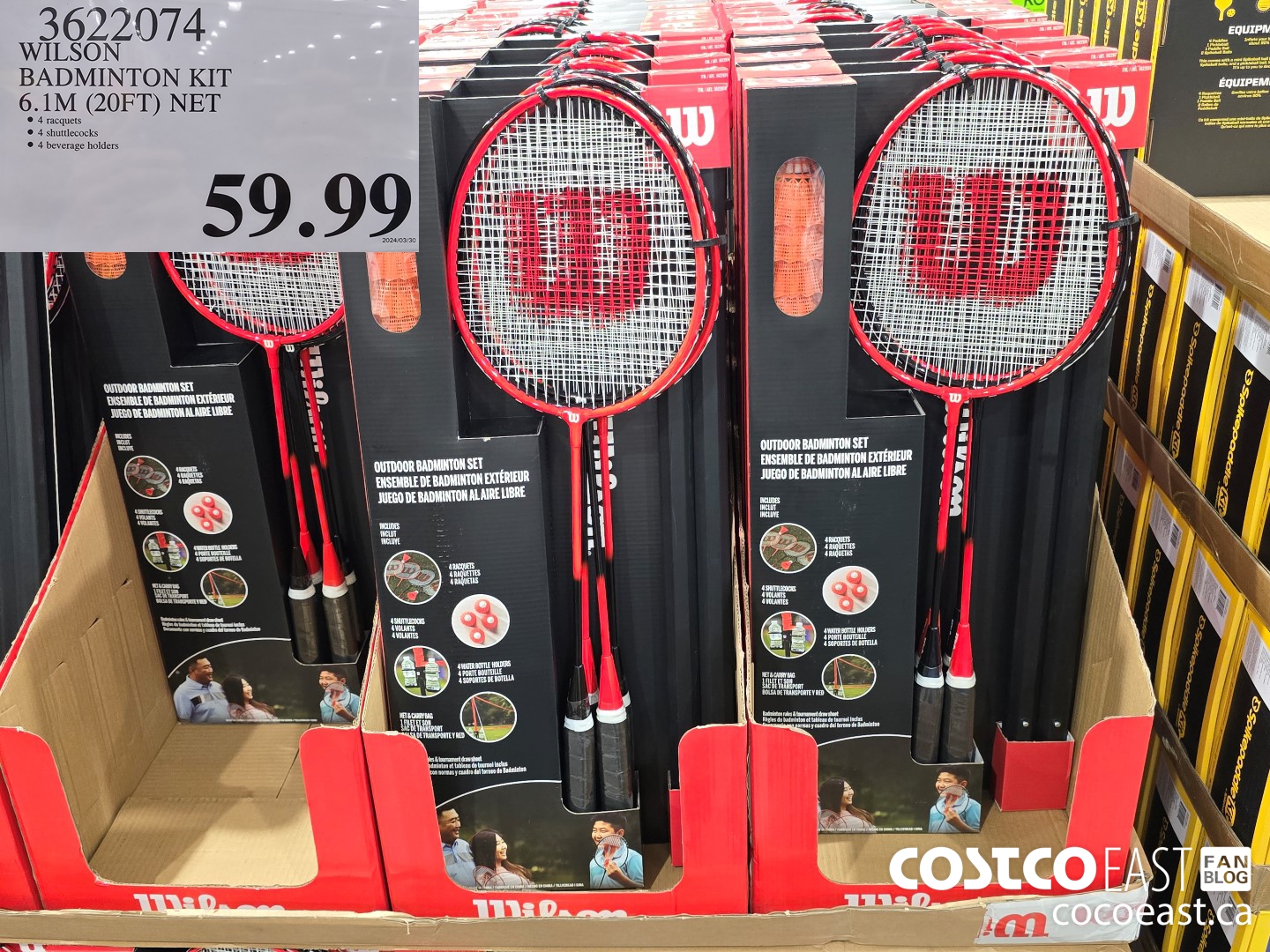 3622074 WILSON BADMINTON KIT 6.1 M (20FT) NET $59.99