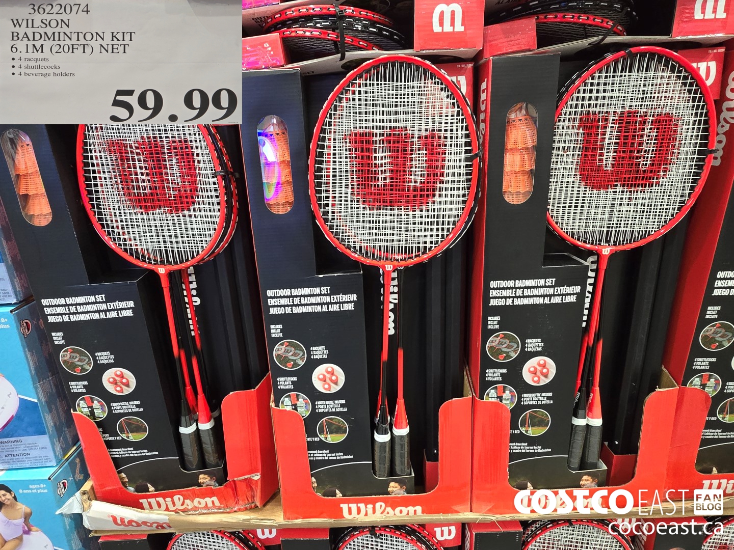 3622074 WILSON BADMINTON KIT 6.1 M (20FT) NET $59.99