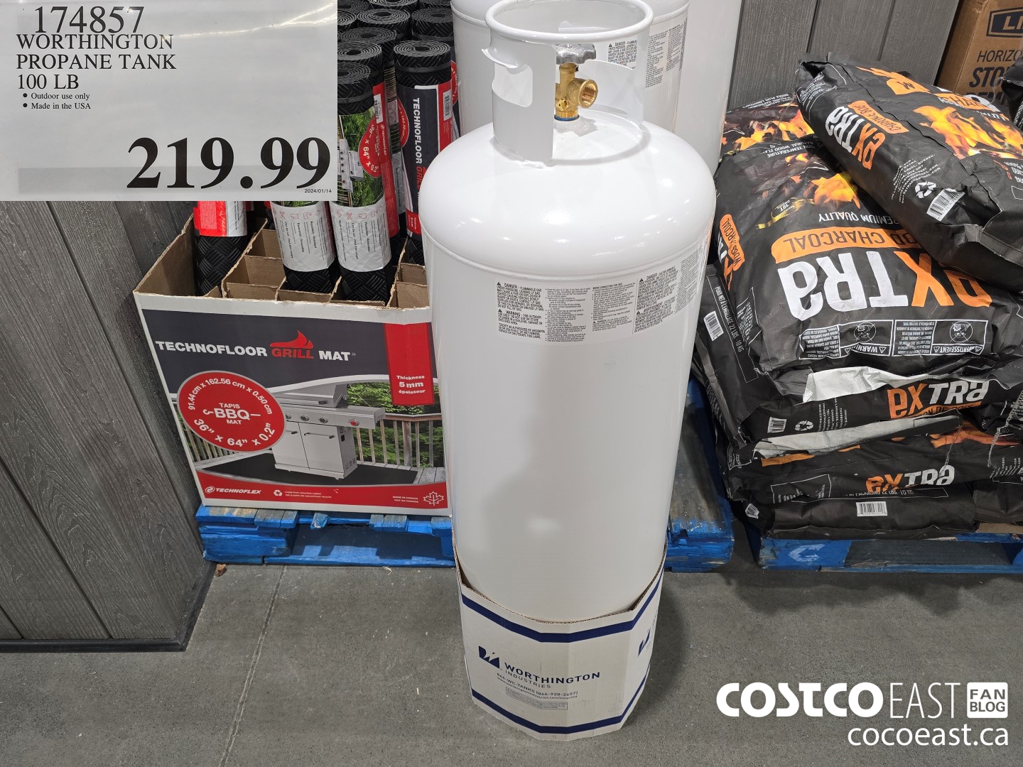 174857 WORTHINGTON PROPANE TANK 100LB $219.99