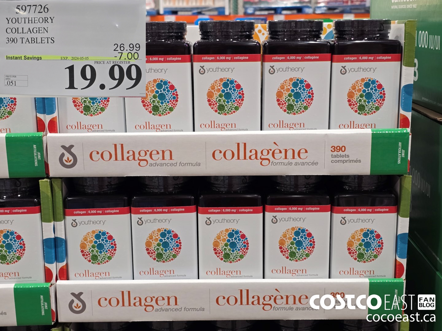 597726 YOUTHEORY COLLAGEN 390 TABLETS ($7.00 INSTANT SAVINGS EXPIRES ON 2024-05-05) $19.99