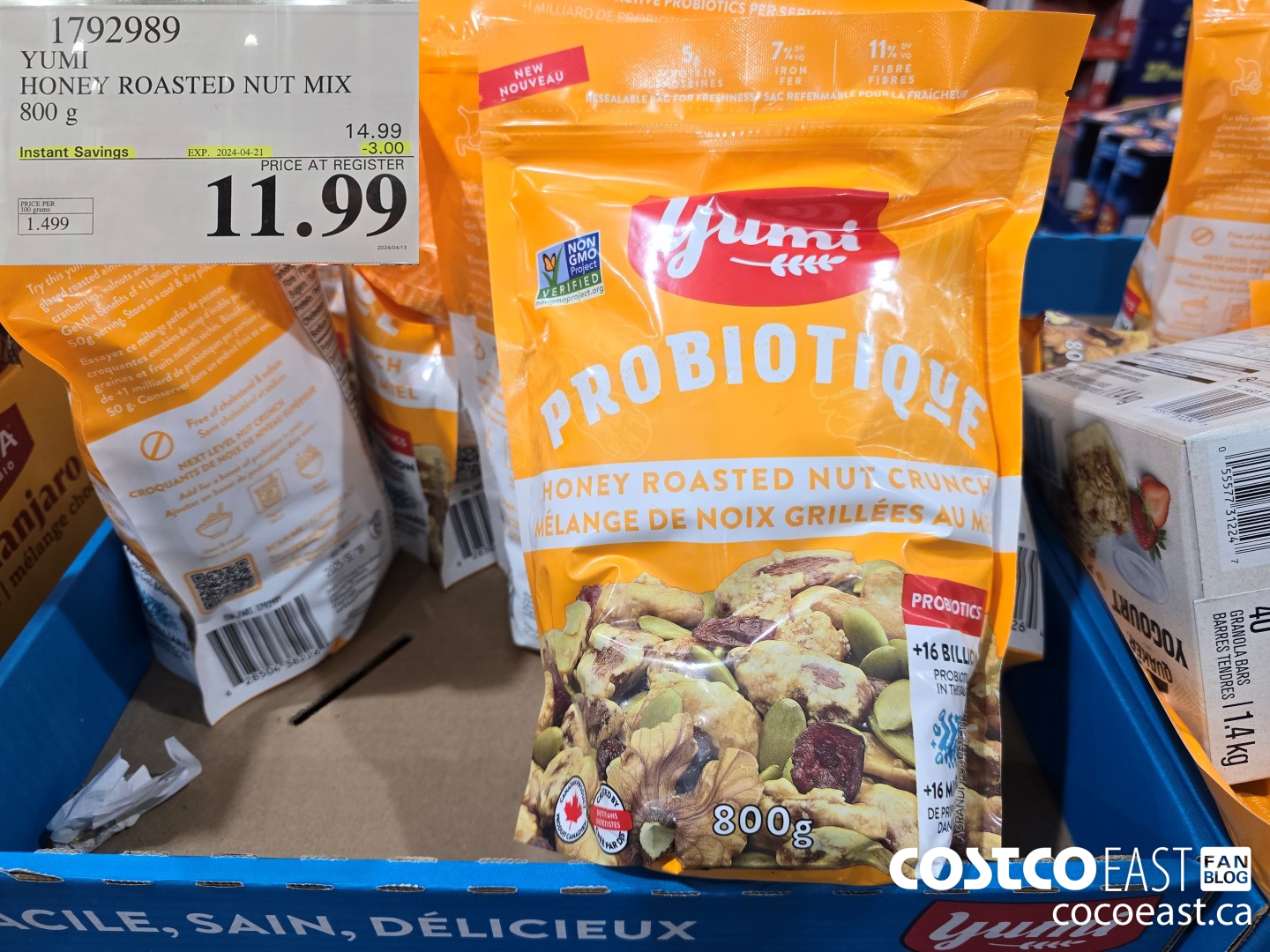 1792989 YUMI HONEY ROASTED ALMOND 800 G ($3.00 INSTANT SAVINGS EXPIRES ON 2024-04-21) $11.99