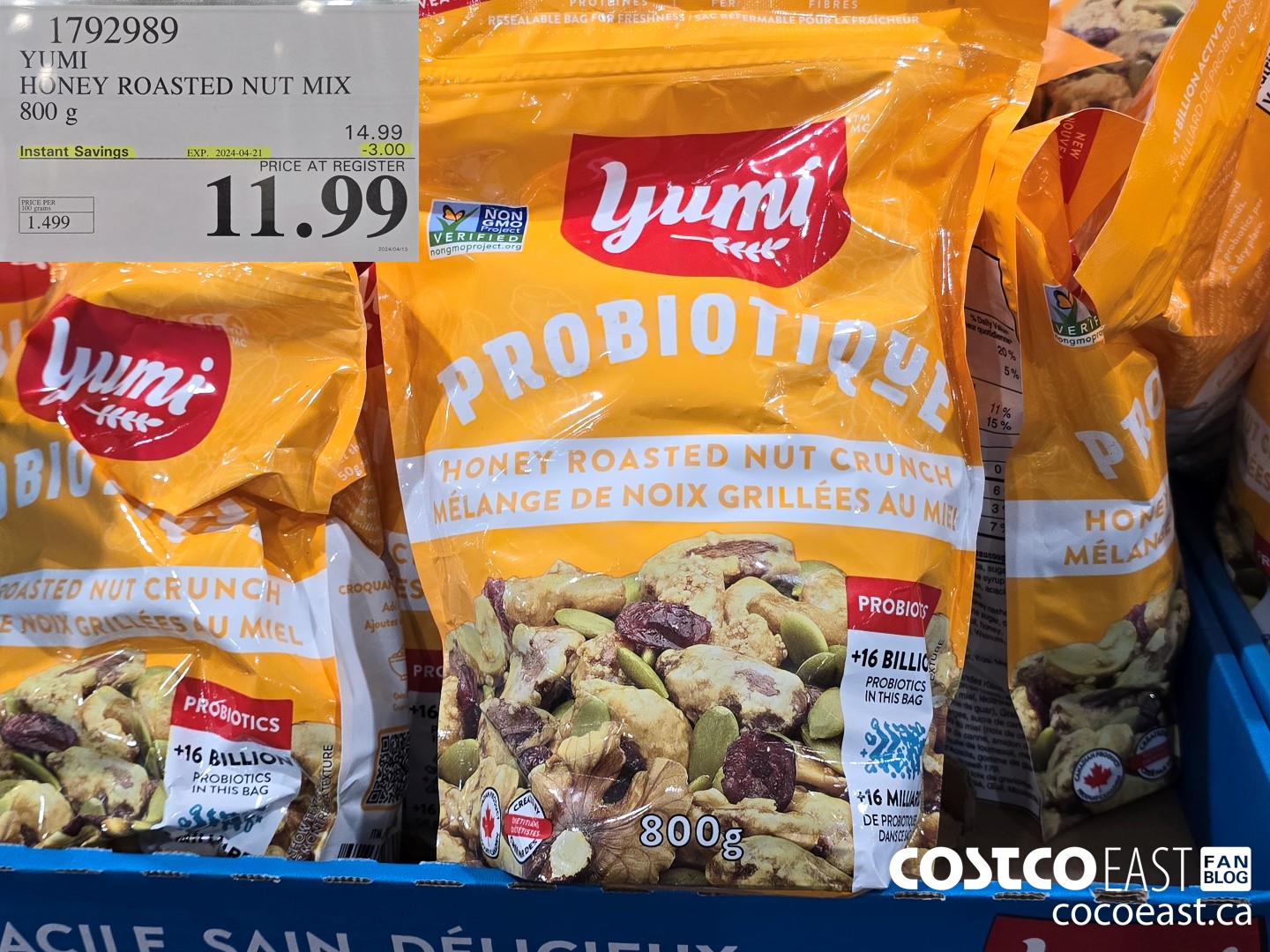 1792989 YUMI HONEY ROASTED ALMOND 800 G ($3.00 INSTANT SAVINGS EXPIRES ON 2024-04-21) $11.99